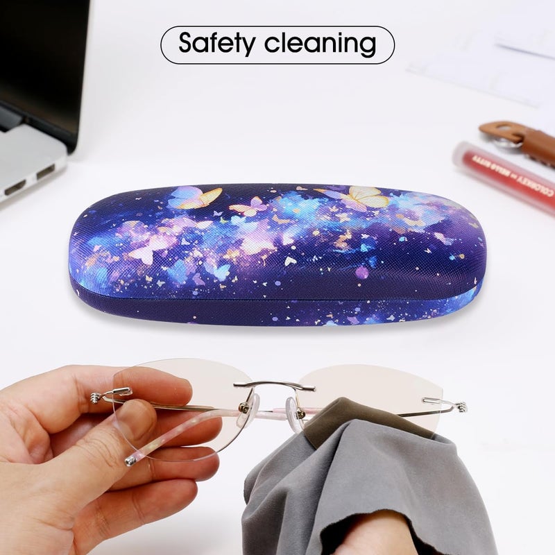 PERFECTSIGHT Store Hard Shell Eyeglasses Case, PU Leather Protective Glasses Case, Cute Eyeglass Case for Women Men Girls - Image 4